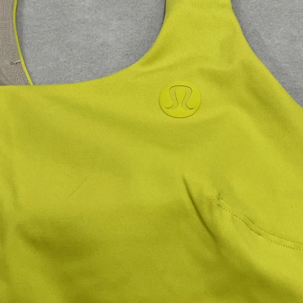 Lululemon Lightweight Tennis Tank, Yellow Serpentine Built In Bra B/C Cup Size 4